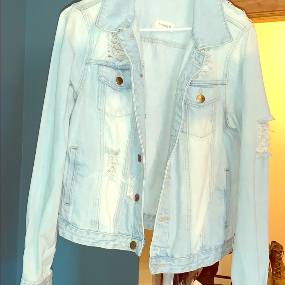 Light Denim Jacket W/ Distressing
